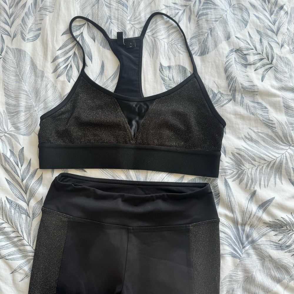 KORAL bundle leggings M and TOP L size black and gold like new